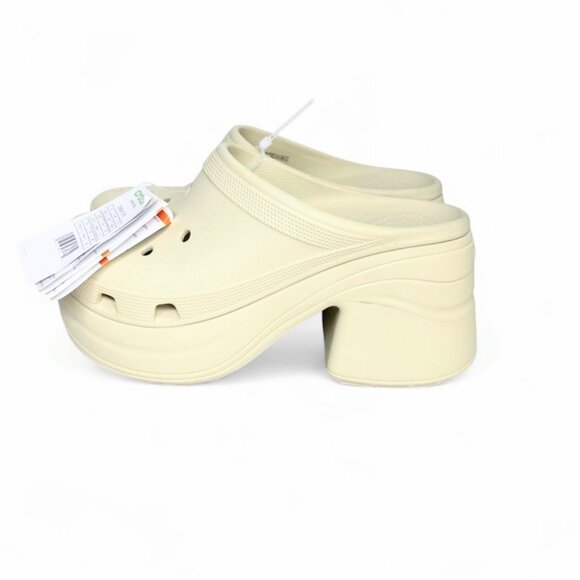 Crocs Platform Siren Clog Bone Beige Women’s 11 Heel New - Picture 2 of 8